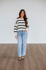 Aubriana Striped Sweater - Black Mix