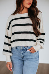 Aubriana Striped Sweater - Black Mix