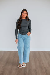 Audra Basic Top - Charcoal