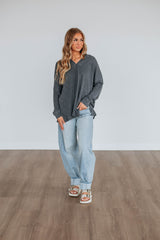 Bronwen Oversized Top - Vintage Black