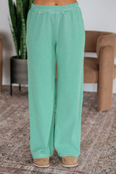 Cayla Striped Pants - Kelly Green Mix
