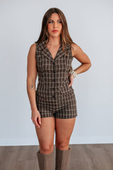 Odette Plaid Romper