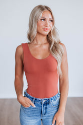Sweet & Simple Bodysuit - Brick