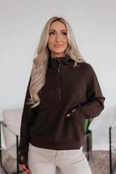 Aubrie Half-Zip Pullover - Espresso