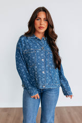 Jorlynn Floral Denim Shacket