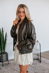 Devin Leather Bomber Jacket
