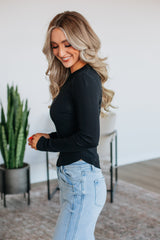 Iria Ribbed Top - Black