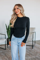 Iria Ribbed Top - Black