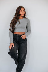 Mazure Ribbed Top - Heather Grey