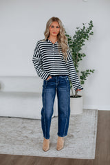 Brooke Striped Cardigan - Navy Mix