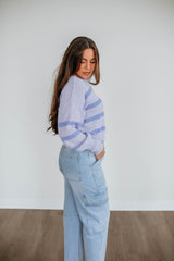 Aubriana Striped Sweater - Lavender Mix