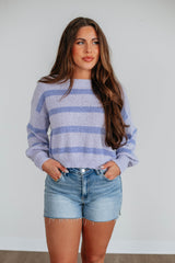 Aubriana Striped Sweater - Lavender Mix