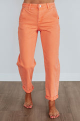 Mallorie Risen Jeans - Coral Peach