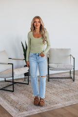 Shayla Basic Top - Matcha