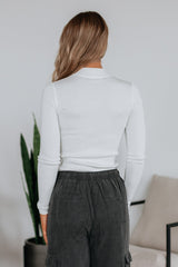 Trey Mock Neck Top - Ivory