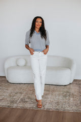 Zeldine Knit Top - Slate Blue Mix