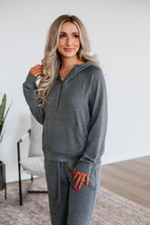Aubrie Half-Zip Pullover - Charcoal