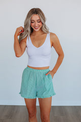 Aminah Striped Shorts - Kelly Green