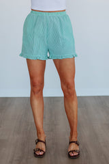 Aminah Striped Shorts - Kelly Green