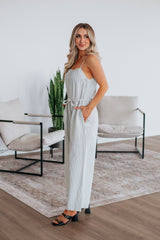 Brielle Striped Jumpsuit - Ecru