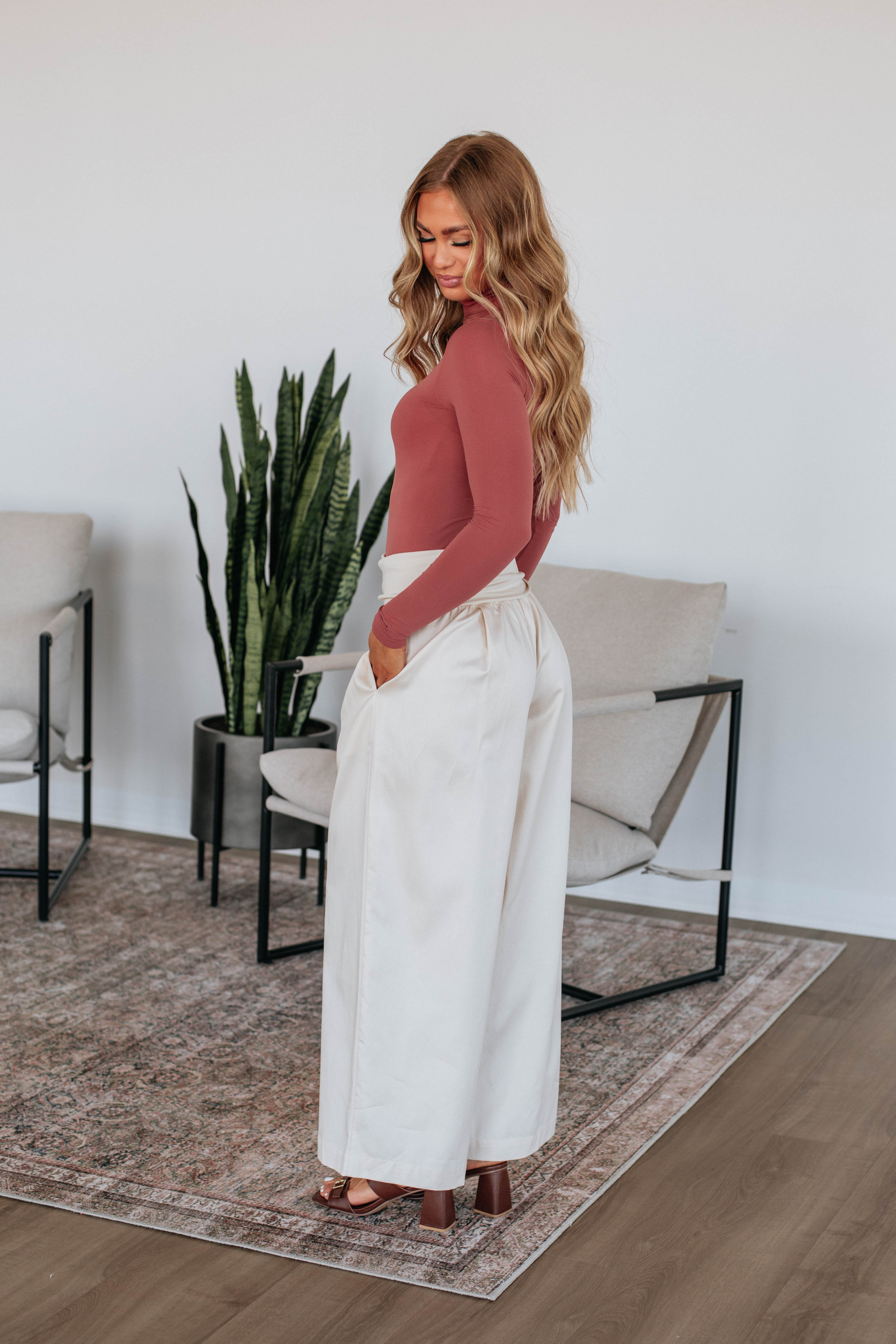 Haylo Wide Leg Pants - Cream