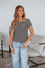 Cane Striped Top - Black Mix