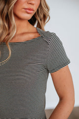 Cane Striped Top - Black Mix