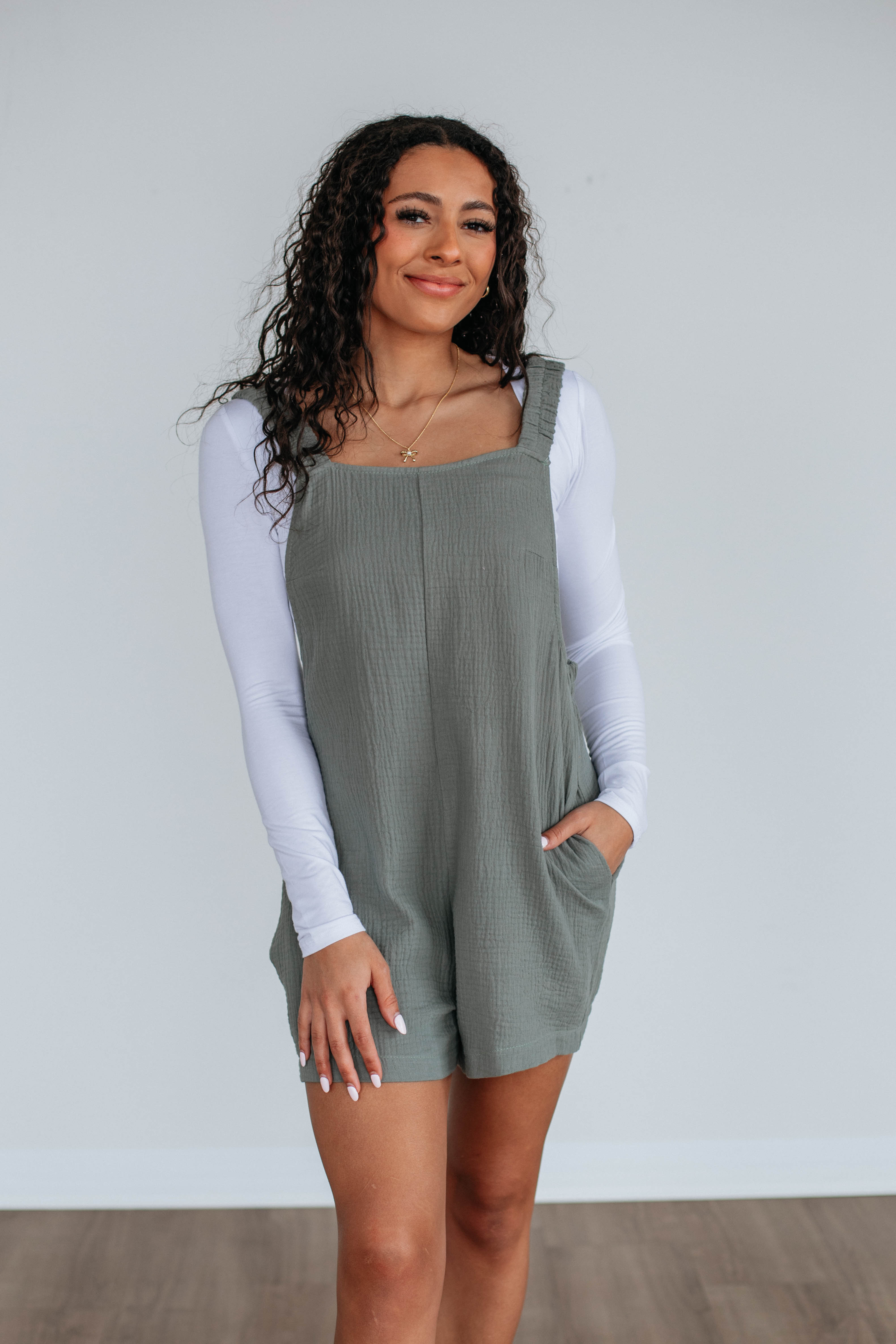 Chamberly Romper - Artichoke