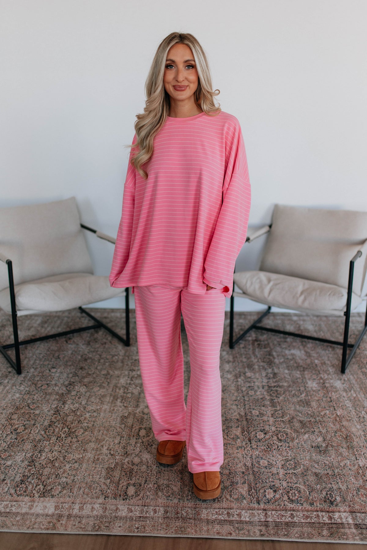 Cayla Striped Pants - Flamingo Mix