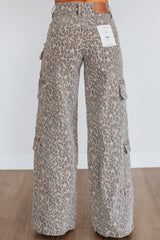 Nori Hidden Cargo Jeans - Cheetah