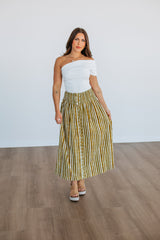 Zoya Striped Skirt - Lemongrass Mix