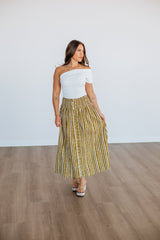Zoya Striped Skirt - Lemongrass Mix
