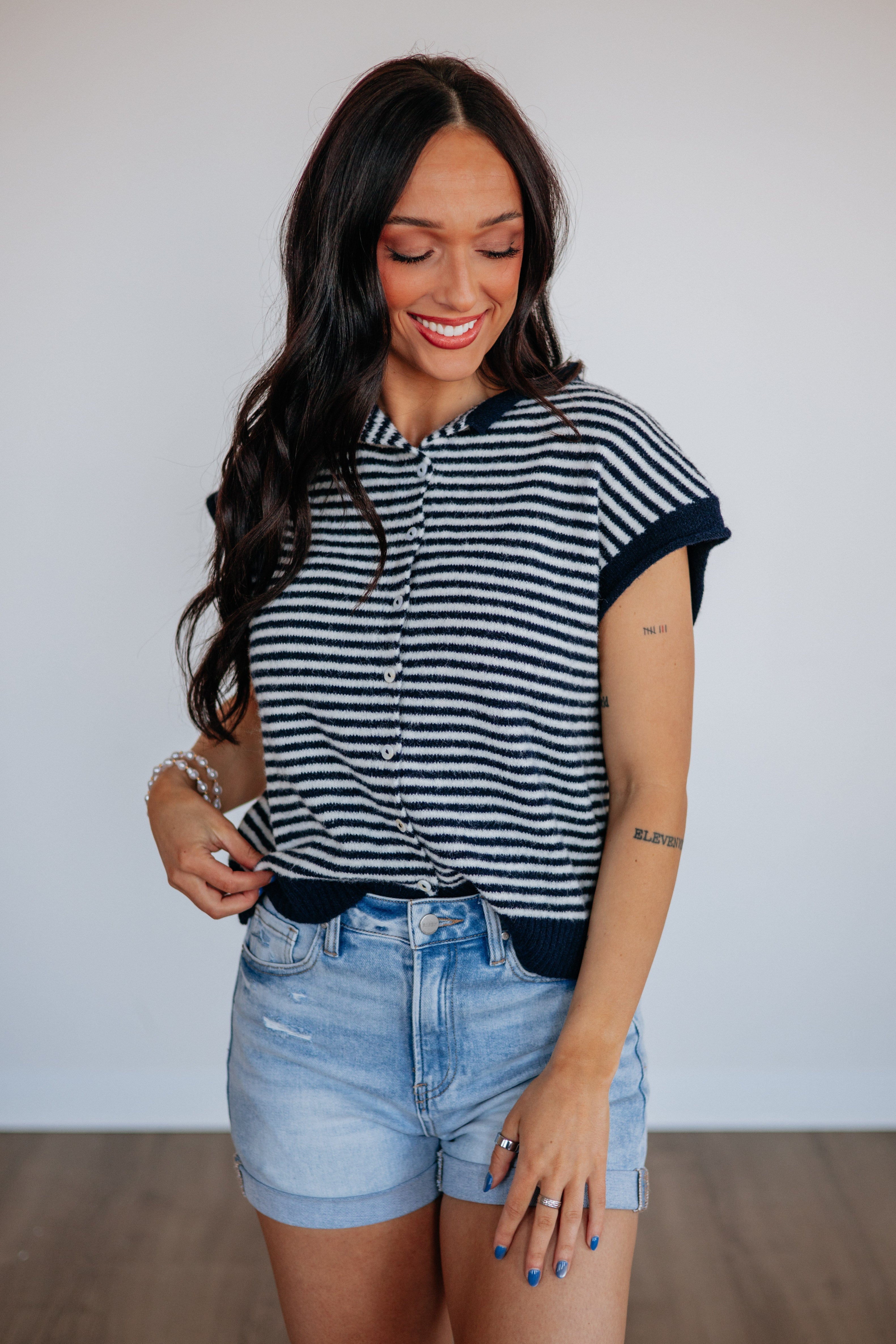 Amelia Striped Cardigan Top