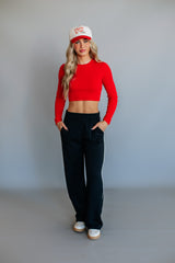 Mazure Ribbed Top - Cherry