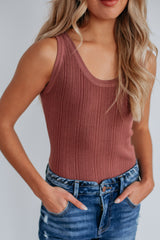 Dulcia Ribbed Bodysuit - Burlwood