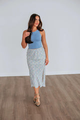 Posey Floral Skirt - Sky Blue Mix