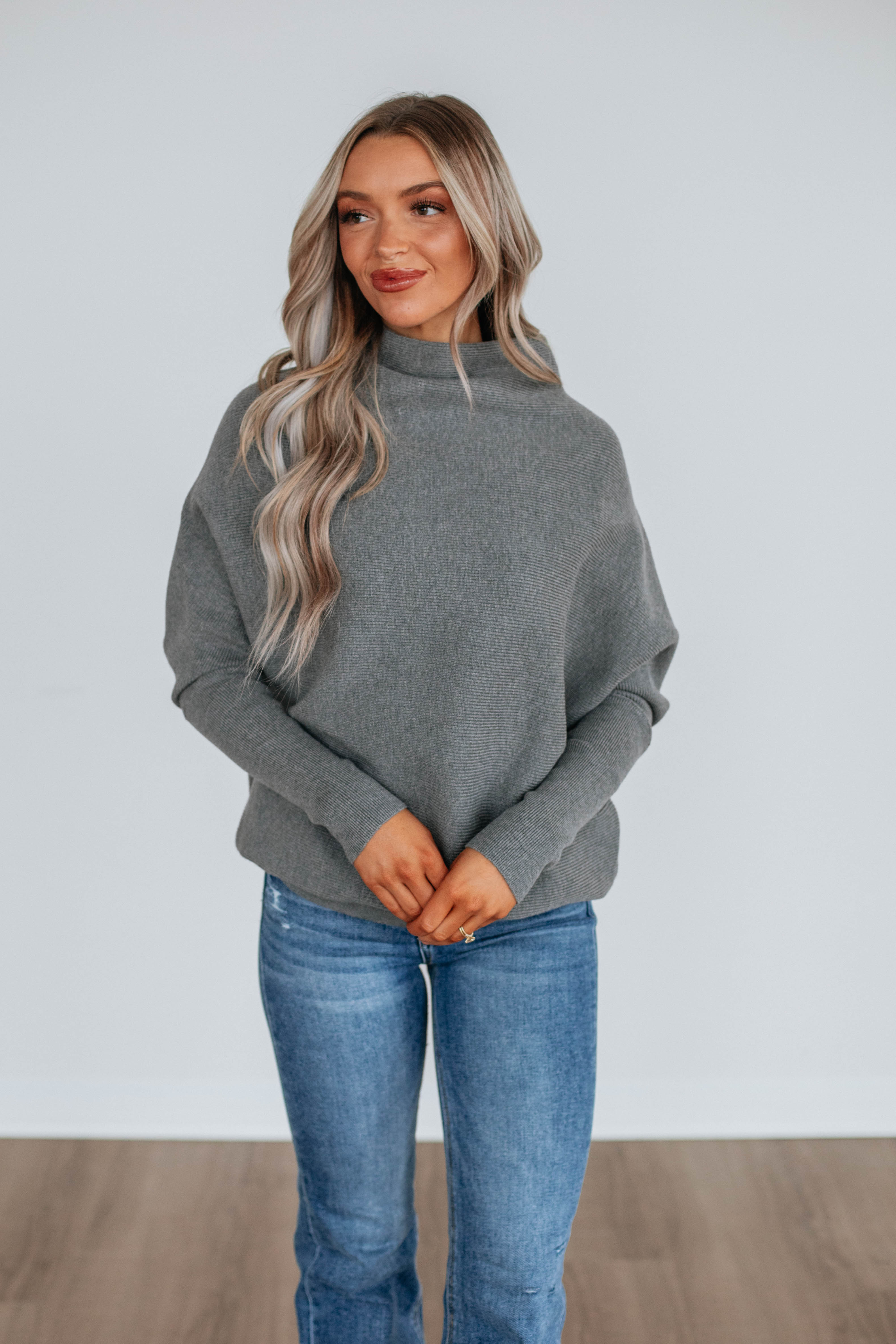 Gretchen Dolman Sweater - Grey
