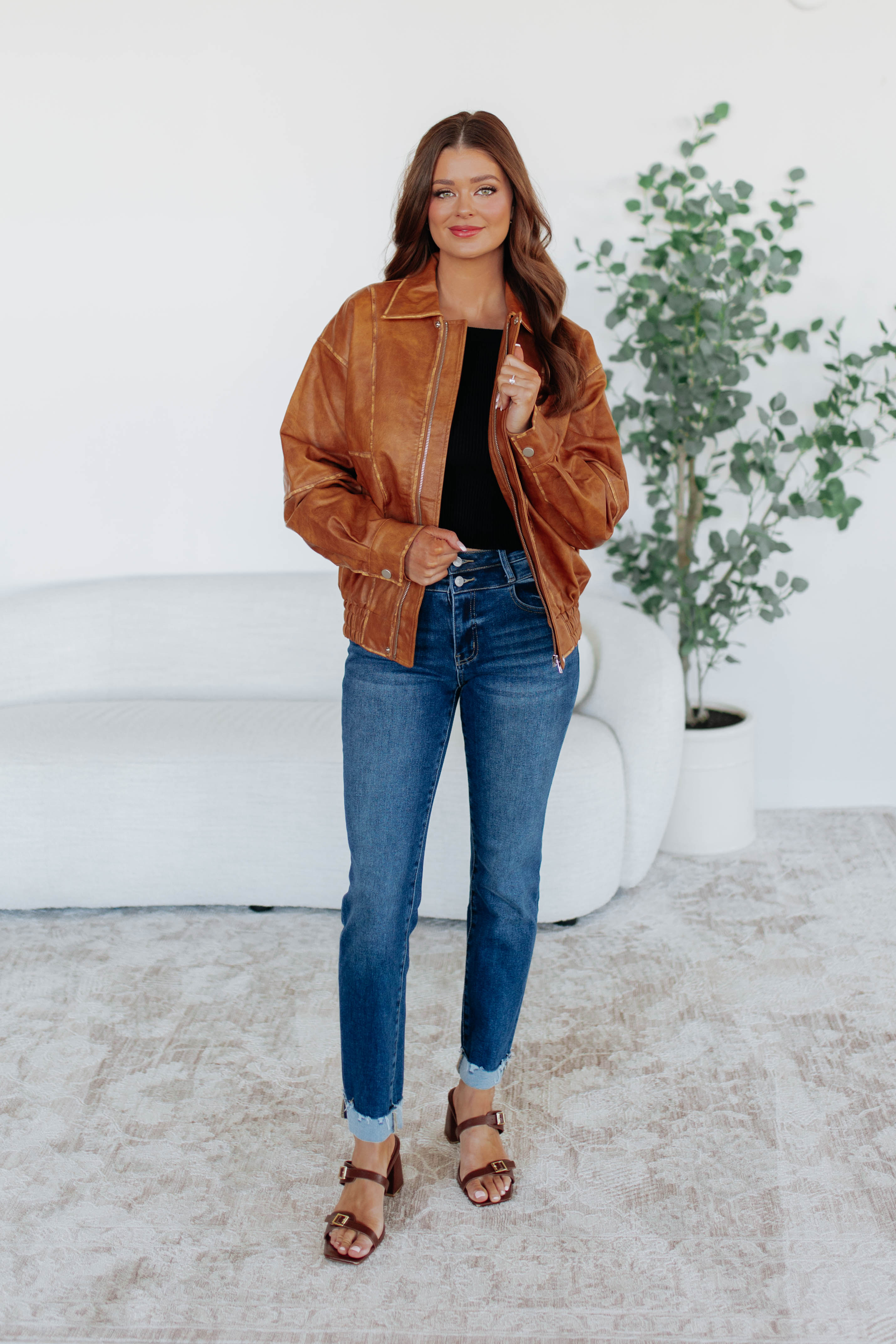 Devin Leather Bomber Jacket