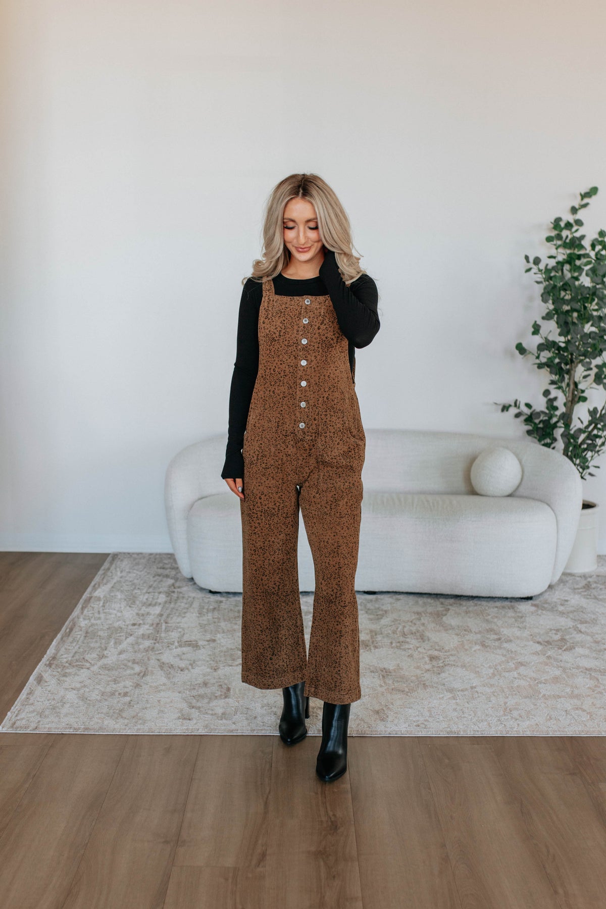 Ashlyn Leopard Overalls