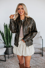 Devin Leather Bomber Jacket