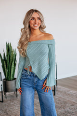 Kalinda Off The Shoulder Top - Dusty Mint
