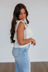 Mabel Eyelet Tank - Cream