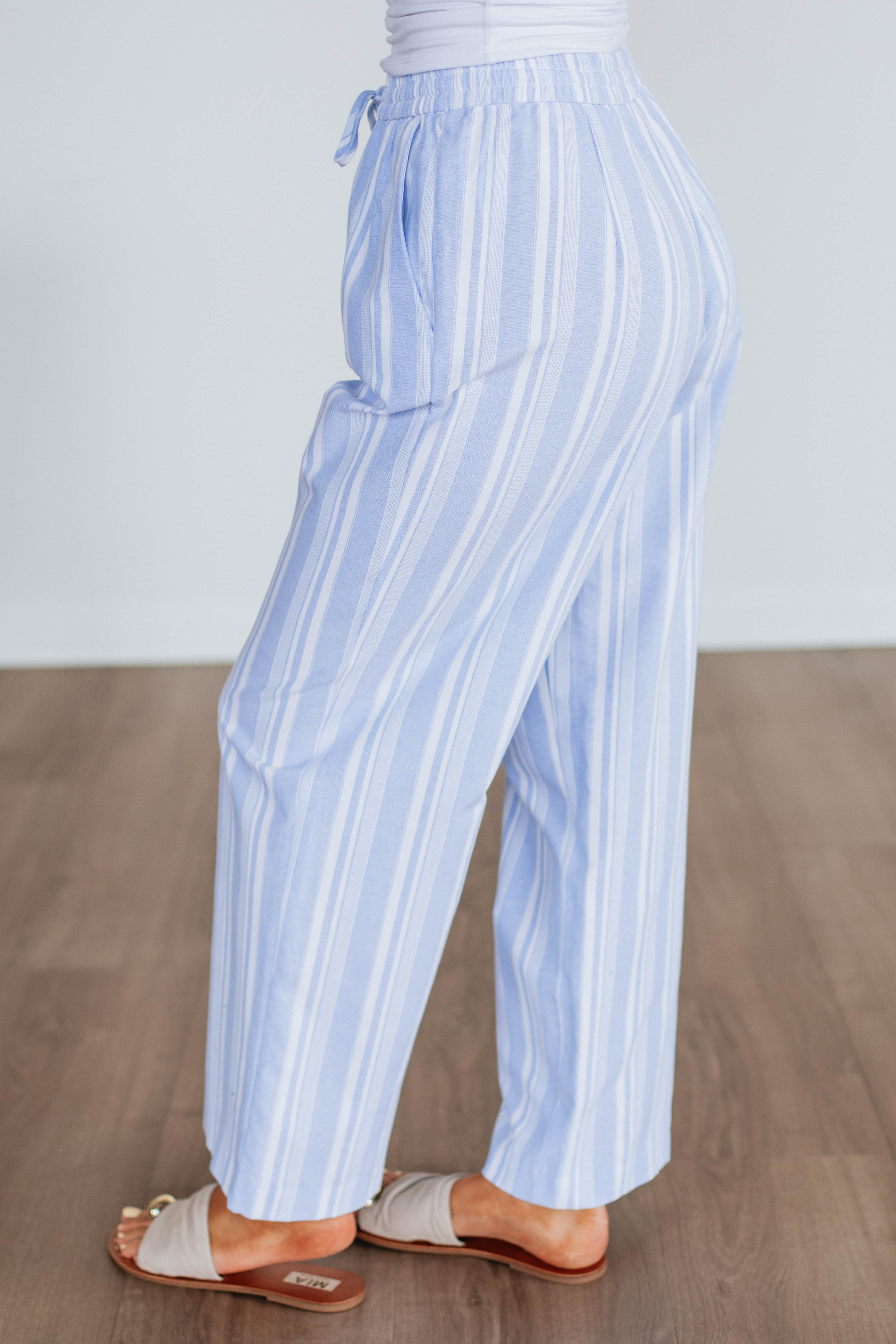 Marlowe Striped Pants - Powder Blue Mix