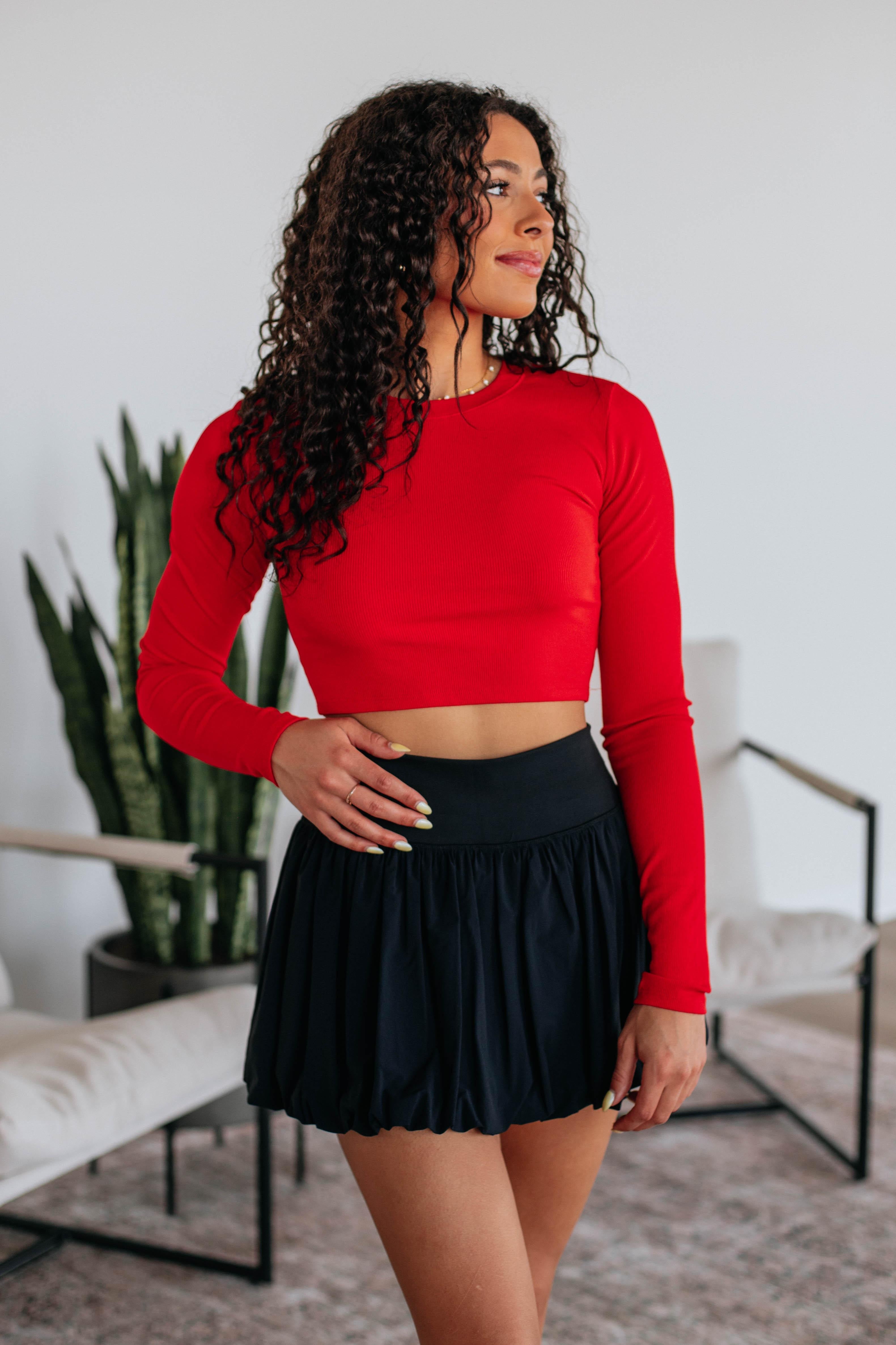 Mazure Ribbed Top - Cherry