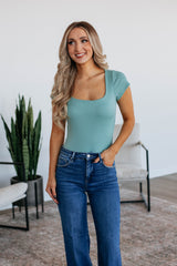 Nicola Ribbed Bodysuit - Dusty Sage