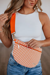 Patsy Checkered Bum Bag - Tangerine