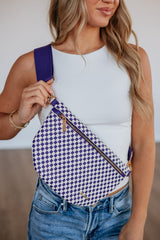 Patsy Checkered Bum Bag - Deep Violet