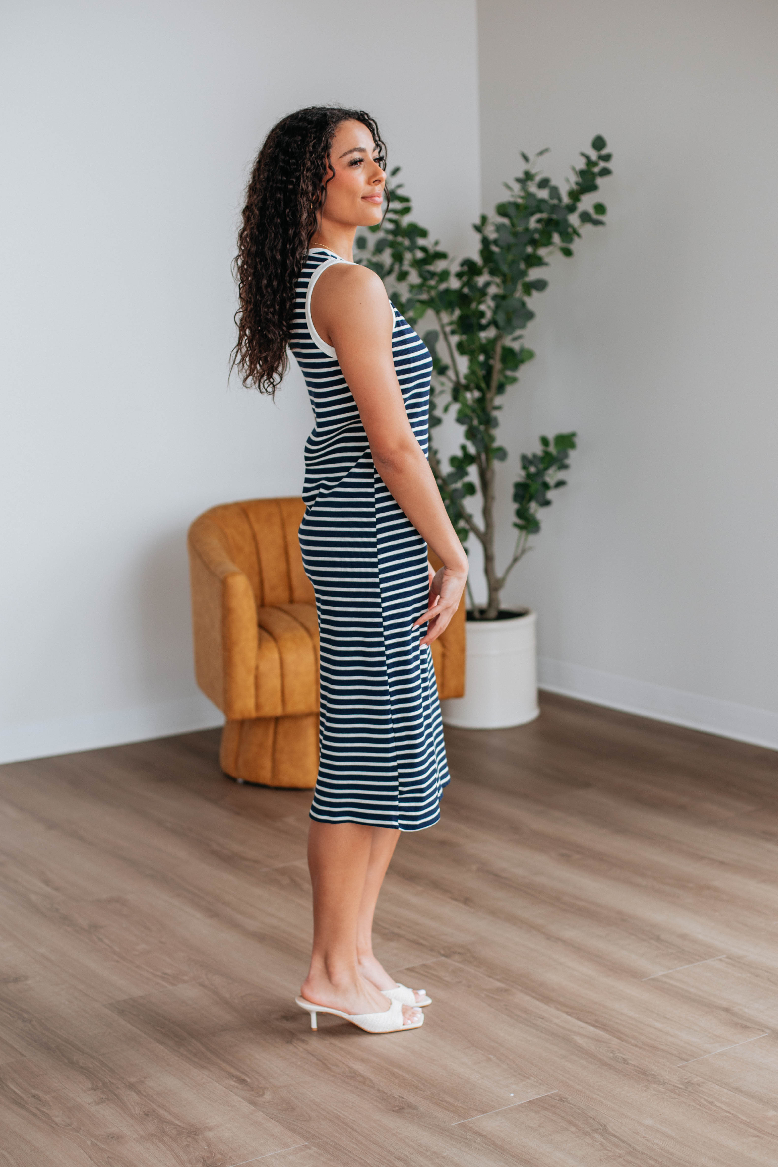Pattie Striped Dress - Navy Mix