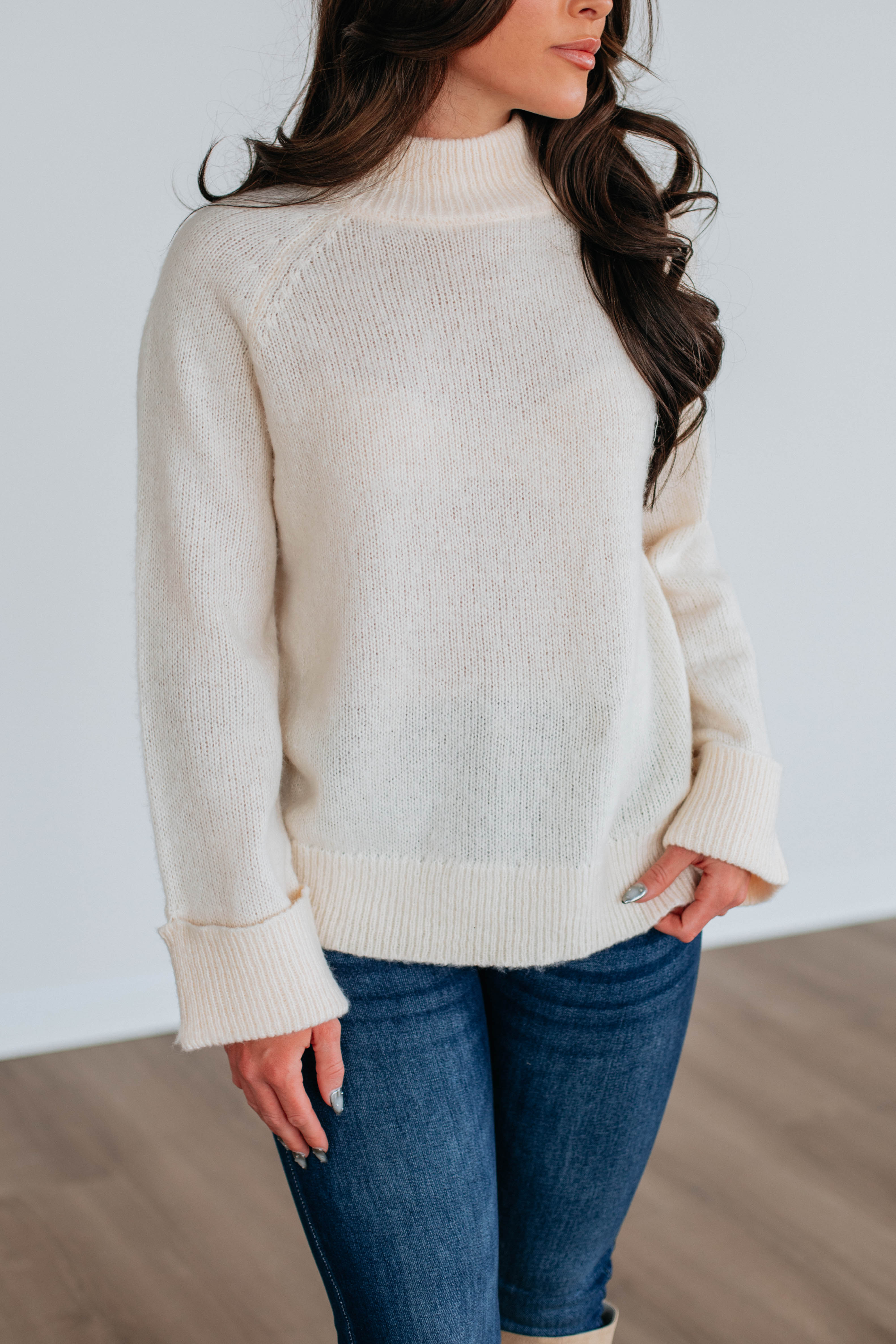 Samson Mock Neck Sweater - Cream