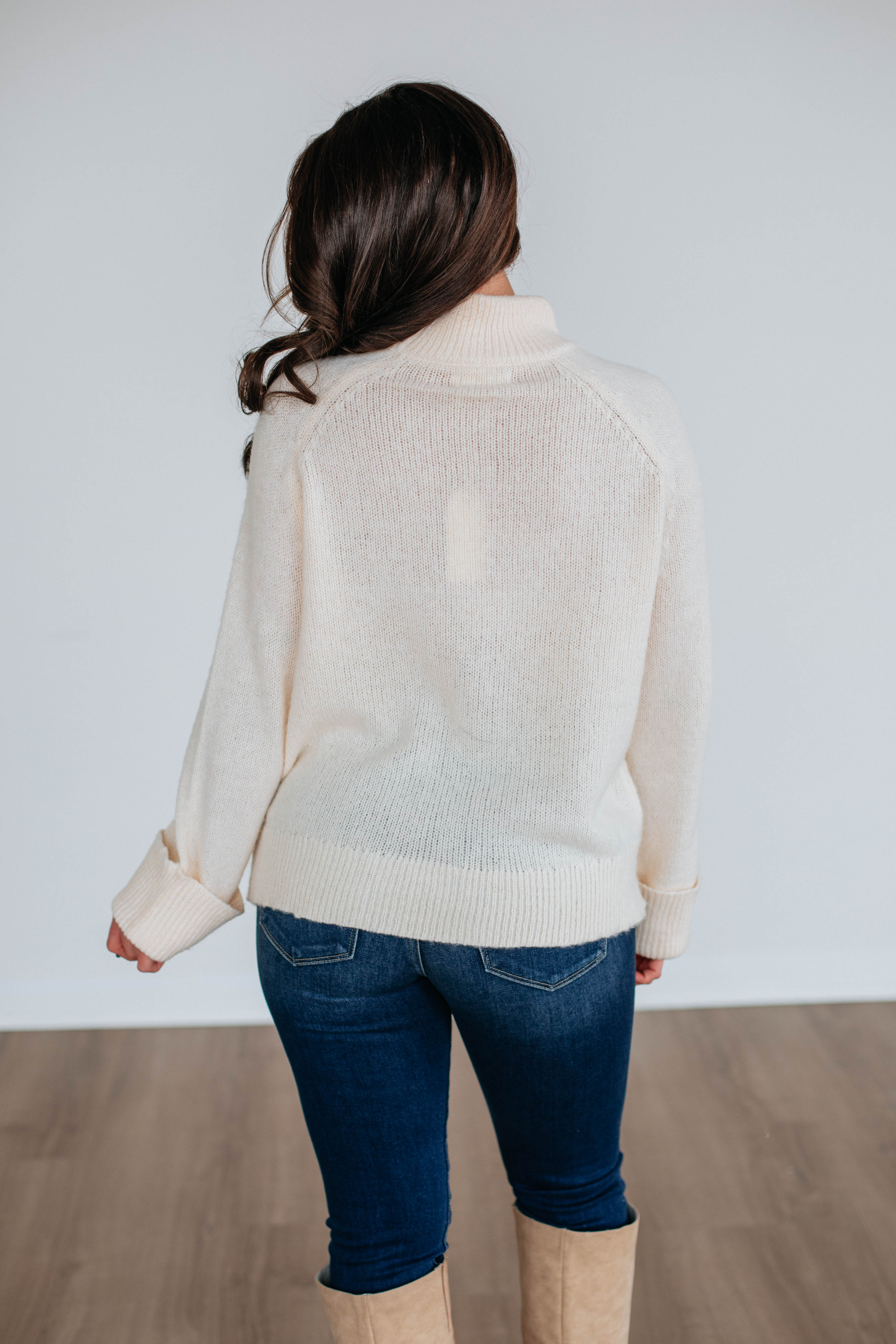 Samson Mock Neck Sweater - Cream